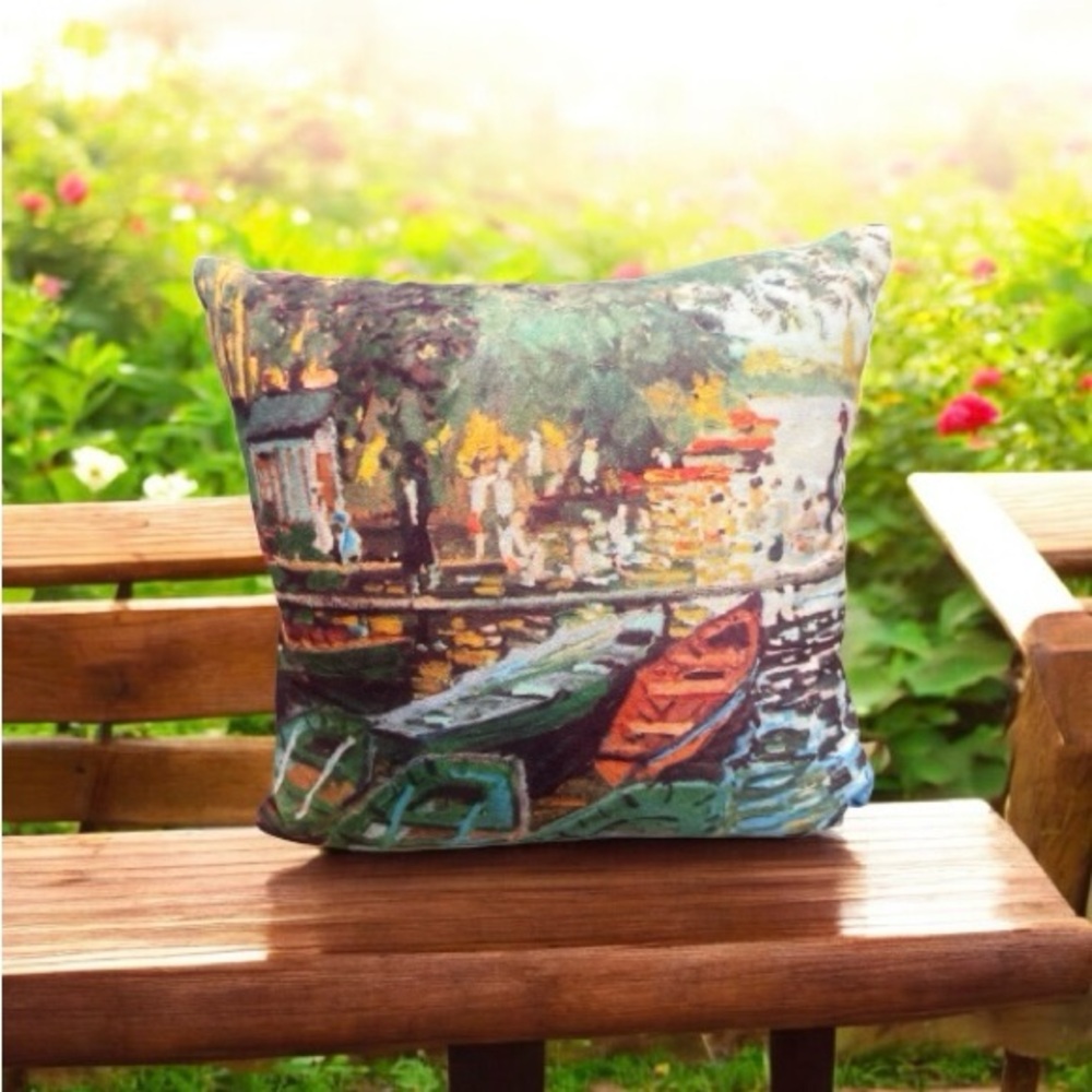 Claude Monet 14x14 Scenic Multicolor Throw Pillow